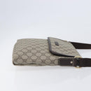 GUCCI GG Supreme Shoulder Bag PVC Brown Gold Tone 223666 Auth 209141-4