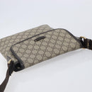 GUCCI GG Supreme Shoulder Bag PVC Brown Gold Tone 223666 Auth 209141-6
