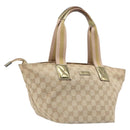GUCCI GG Canvas Tote Bag Beige Gold Tone 131228 Auth 209142-1