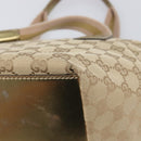 GUCCI GG Canvas Tote Bag Beige Gold Tone 131228 Auth 209142-13