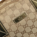 GUCCI GG Canvas Tote Bag Beige Gold Tone 131228 Auth 209142-16