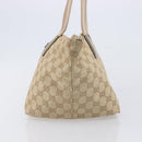 GUCCI GG Canvas Tote Bag Beige Gold Tone 131228 Auth 209142-5