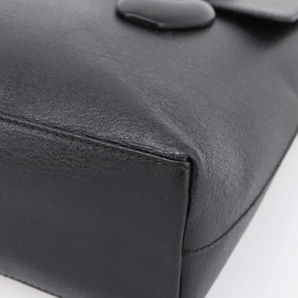 GUCCI Hand Bag Leather Black Silver 002 2123 0451 Auth 209143