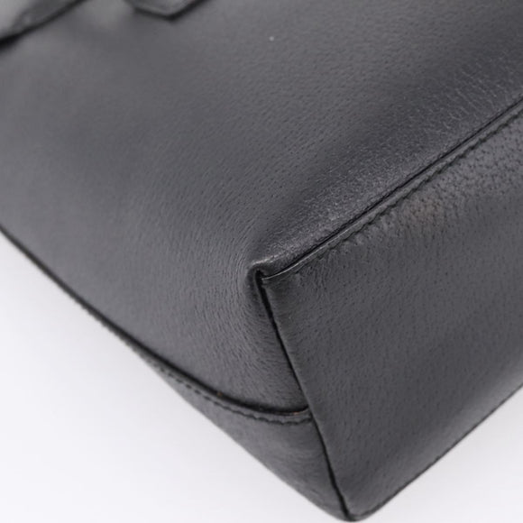 GUCCI Hand Bag Leather Black Silver 002 2123 0451 Auth 209143