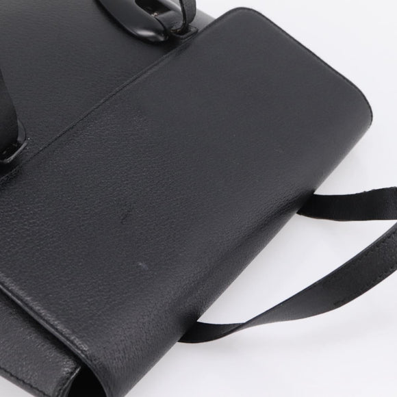 GUCCI Hand Bag Leather Black Silver 002 2123 0451 Auth 209143