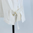 LOUIS VUITTON Side Strap Short-Sleeved T-Shirt Cotton White Gold LV Auth 209145-10