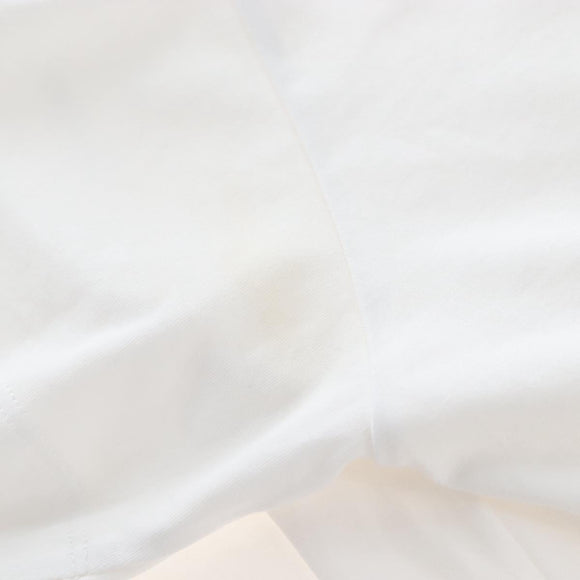 LOUIS VUITTON Side Strap Short-Sleeved T-Shirt Cotton White Gold LV Auth 209145