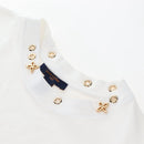 LOUIS VUITTON Side Strap Short-Sleeved T-Shirt Cotton White Gold LV Auth 209145-14