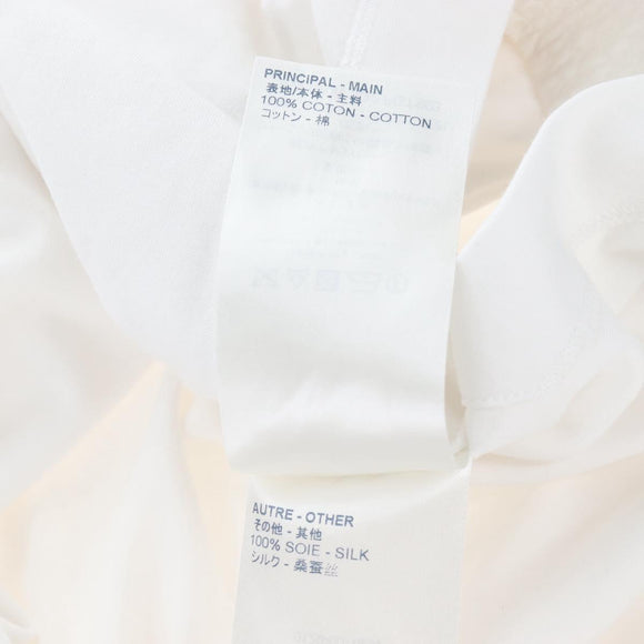 LOUIS VUITTON Side Strap Short-Sleeved T-Shirt Cotton White Gold LV Auth 209145
