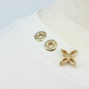 LOUIS VUITTON Side Strap Short-Sleeved T-Shirt Cotton White Gold LV Auth 209145-7