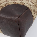 GUCCI GG Canvas Shoulder Bag Beige Silver 114273 Auth 209149-11