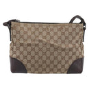 GUCCI GG Canvas Shoulder Bag Beige Silver 114273 Auth 209149-3