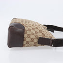 GUCCI GG Canvas Shoulder Bag Beige Silver 114273 Auth 209149-5