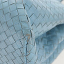 Bottega Veneta INTRECCIATO Rome Hand Bag Leather Light Blue Silver Auth 209151-17