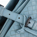 Bottega Veneta INTRECCIATO Rome Hand Bag Leather Light Blue Silver Auth 209151-20