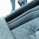 Bottega Veneta INTRECCIATO Rome Hand Bag Leather Light Blue Silver Auth 209151-21