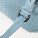 Bottega Veneta INTRECCIATO Rome Hand Bag Leather Light Blue Silver Auth 209151-40