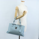 Bottega Veneta INTRECCIATO Rome Hand Bag Leather Light Blue Silver Auth 209151-42