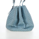Bottega Veneta INTRECCIATO Rome Hand Bag Leather Light Blue Silver Auth 209151-5