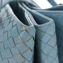Bottega Veneta INTRECCIATO Rome Hand Bag Leather Light Blue Silver Auth 209151-6
