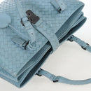 Bottega Veneta INTRECCIATO Rome Hand Bag Leather Light Blue Silver Auth 209151-8