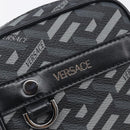 VERSACE Pouch PVC Leather Gray Silver Auth 209154-14
