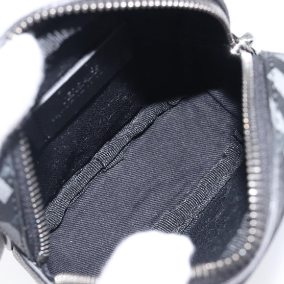 VERSACE Pouch PVC Leather Gray Silver Auth 209154