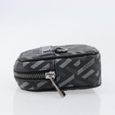 VERSACE Pouch PVC Leather Gray Silver Auth 209154-5