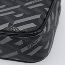 VERSACE Pouch PVC Leather Gray Silver Auth 209154-8