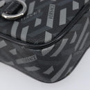 VERSACE Pouch PVC Leather Gray Silver Auth 209154-9