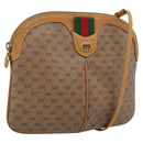 GUCCI Micro GG Web Sherry Line Shoulder Bag PVC Brown 904 02 047 Auth 209155-1