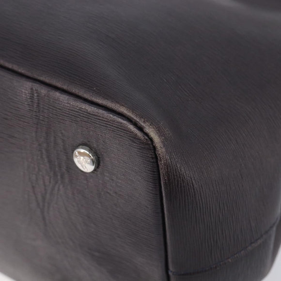 Vivienne Westwood Hand Bag Leather Dark Brown Silver Auth 209156A