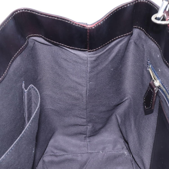 Vivienne Westwood Hand Bag Leather Dark Brown Silver Auth 209156A