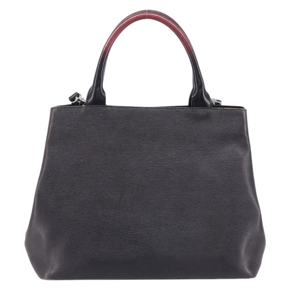Vivienne Westwood Hand Bag Leather Dark Brown Silver Auth 209156A