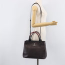 Vivienne Westwood Hand Bag Leather Dark Brown Silver Auth 209156A-27