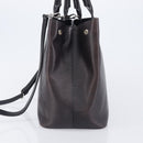 Vivienne Westwood Hand Bag Leather Dark Brown Silver Auth 209156A-4