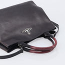 Vivienne Westwood Hand Bag Leather Dark Brown Silver Auth 209156A-6