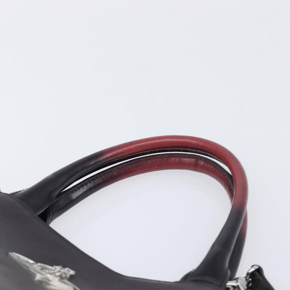 Vivienne Westwood Hand Bag Leather Dark Brown Silver Auth 209156A