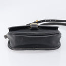 LOEWE Anagram Shoulder Bag Leather Black Gold Tone Auth 209157-10