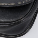 LOEWE Anagram Shoulder Bag Leather Black Gold Tone Auth 209157-11