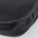 LOEWE Anagram Shoulder Bag Leather Black Gold Tone Auth 209157-13