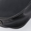 LOEWE Anagram Shoulder Bag Leather Black Gold Tone Auth 209157-14
