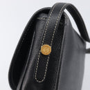 LOEWE Anagram Shoulder Bag Leather Black Gold Tone Auth 209157-15