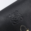 LOEWE Anagram Shoulder Bag Leather Black Gold Tone Auth 209157-19