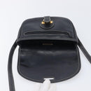 LOEWE Anagram Shoulder Bag Leather Black Gold Tone Auth 209157-20