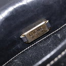 LOEWE Anagram Shoulder Bag Leather Black Gold Tone Auth 209157-21