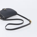 LOEWE Anagram Shoulder Bag Leather Black Gold Tone Auth 209157-7