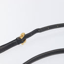 LOEWE Anagram Shoulder Bag Leather Black Gold Tone Auth 209157-9