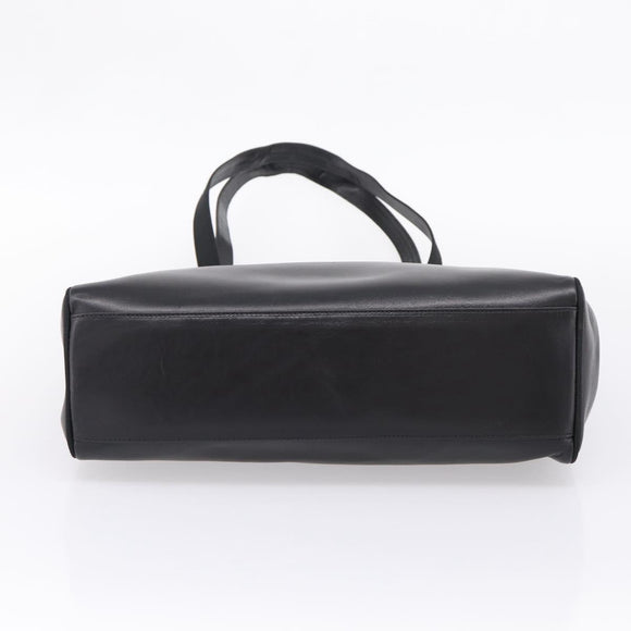 Salvatore Ferragamo Vala Tote Bag Leather Black Gold Tone Auth 209160