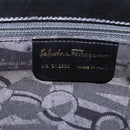 Salvatore Ferragamo Vala Tote Bag Leather Black Gold Tone Auth 209160-17